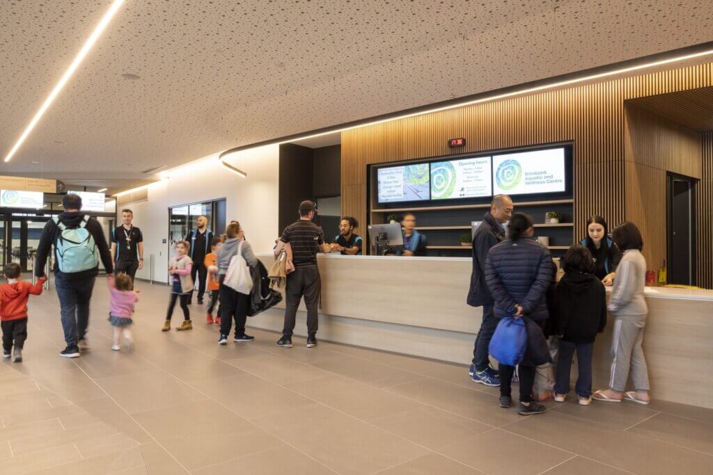 The reception of the Brimbank Aquatic Wellness Centre